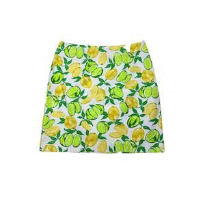 Talbots Lemon Print Pencil Skirt Women’s Sz 8 Summer Cotton Blend Citrus A-line